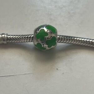 Retired Pandora Charm - Green Butterflies